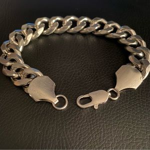Large Silver toned Chain Bracelet (H&M) 9.25in Long